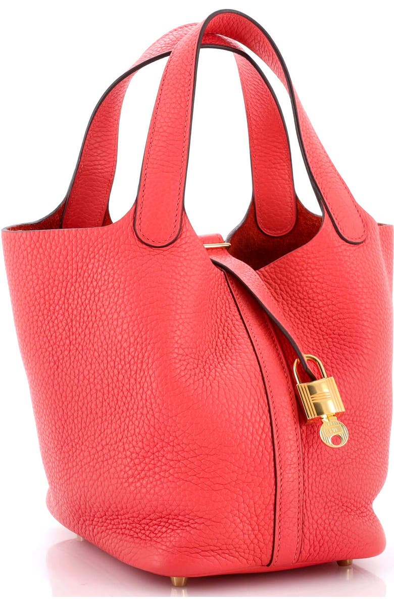 Pre-Owned Hermes Picotin Lock Bag Clemence PM, Alternate, color, Rouge Pivoine