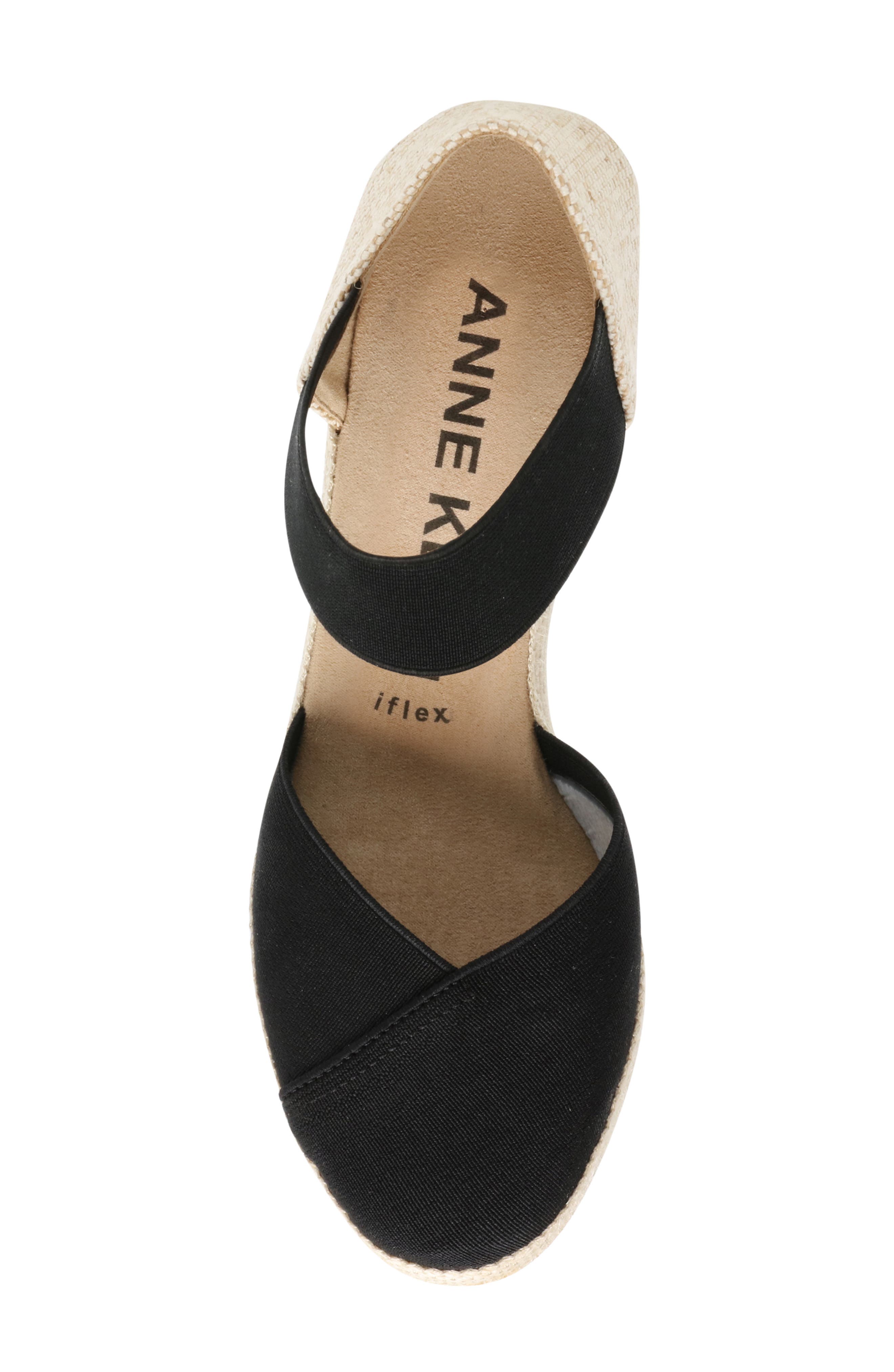 Anne Klein Zoey Wedge Sandal, Alternate, color, Black