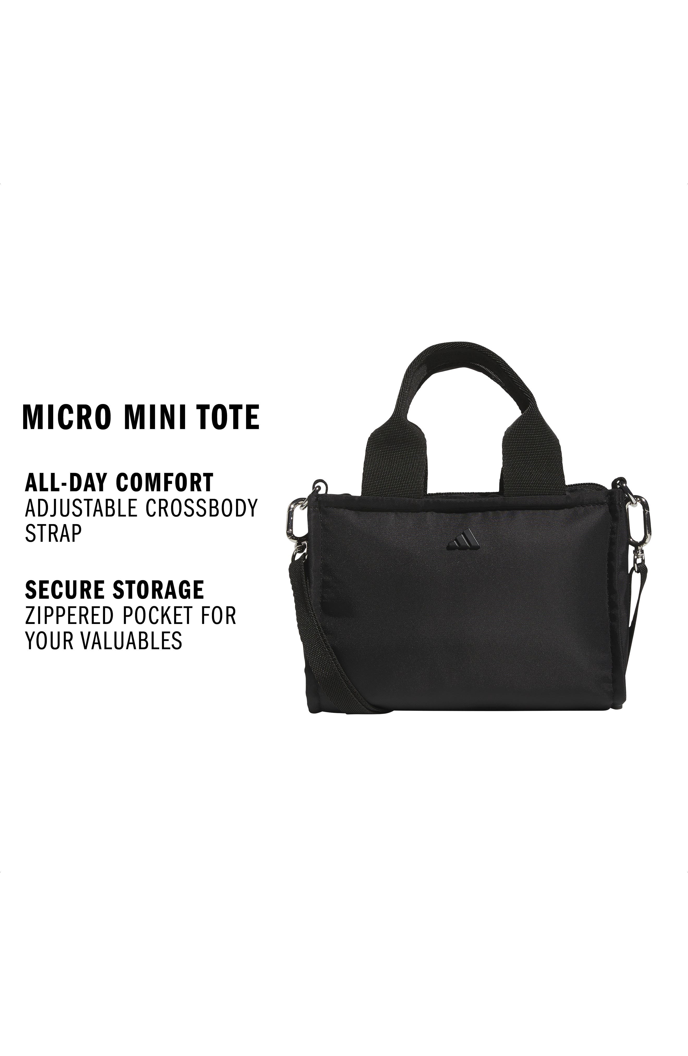 adidas Micro Mini Tote, Alternate, color, Black