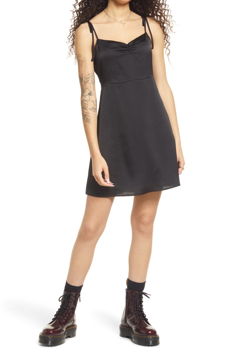 BP. Tie Strap Minidress, Main, color, 