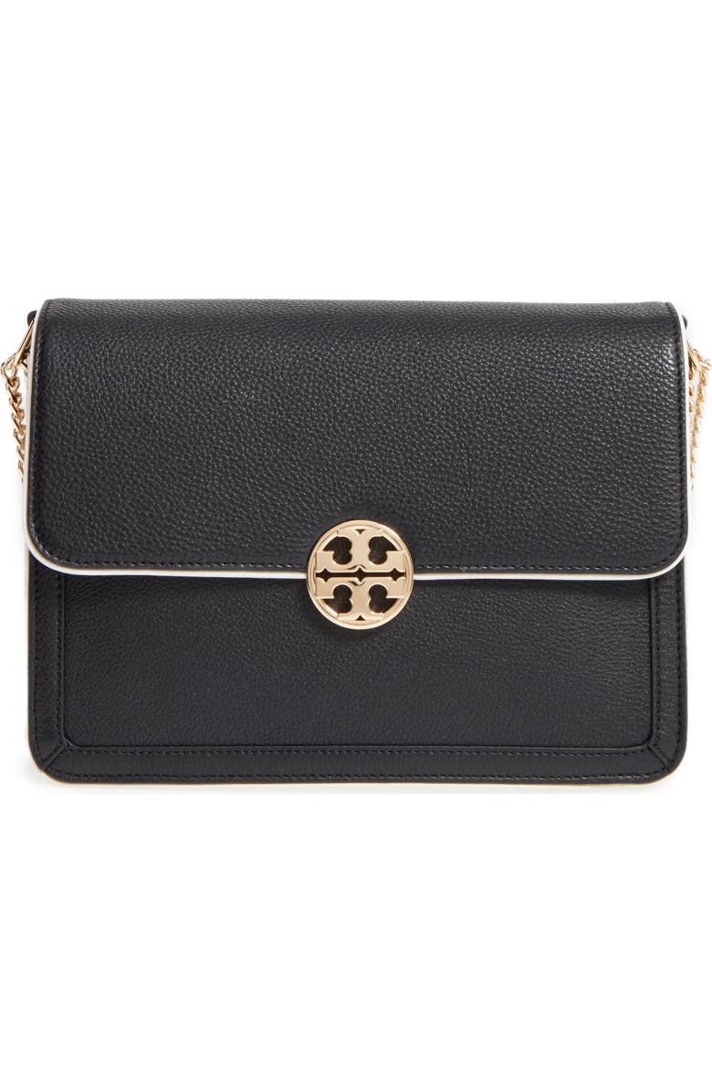 Tory Burch Large Duet Leather Shoulder Bag, Main, color,