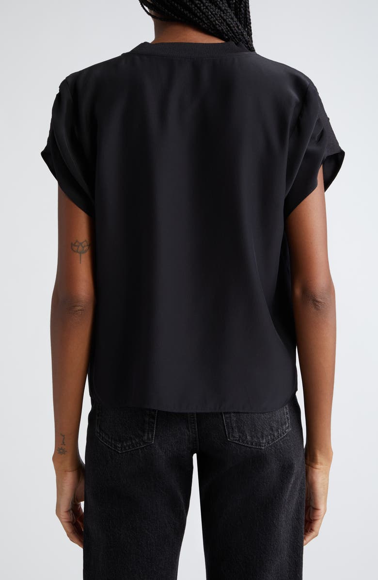 Cinq à Sept Lorainne Ruched Dolman Sleeve Silk Top, Alternate, color, 