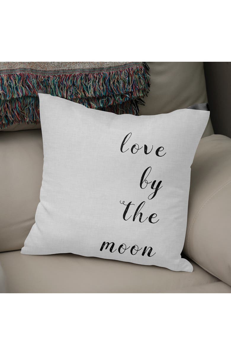 CURIOOS Love By The Moon Throw Pillow, Alternate, color,