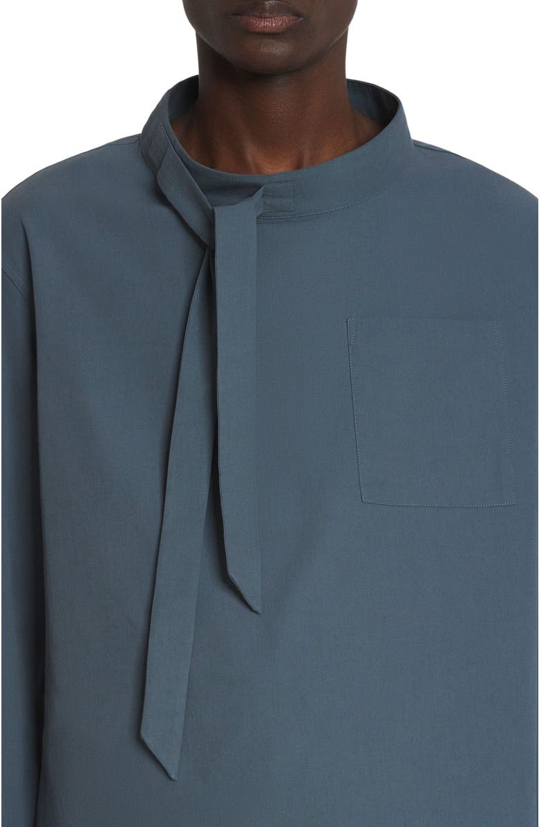 Lanvin FLUID COTTON ASCOT COLLAR TOP, Alternate, color, 