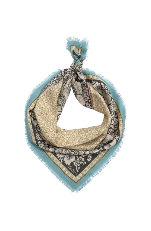 Echo Vintage Floral Dot Wool Bandana In Neutral