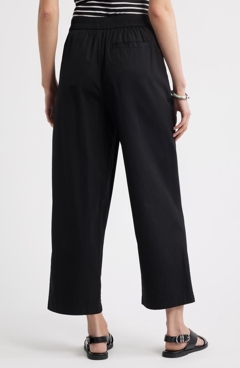 Nordstrom Cotton Poplin Pants, Alternate, color, Black