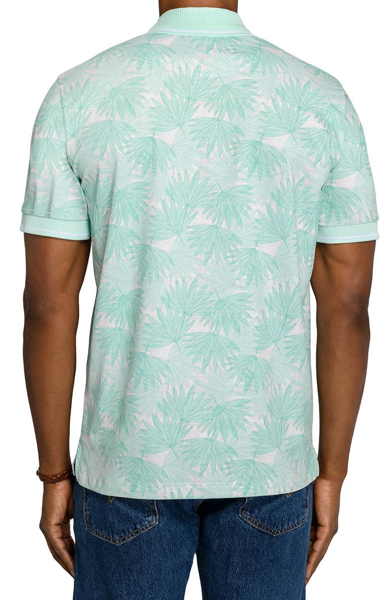 CONSTRUCT Slim Fit Leaf Polo Short Sleeve Shirt, Alternate, color, Mint