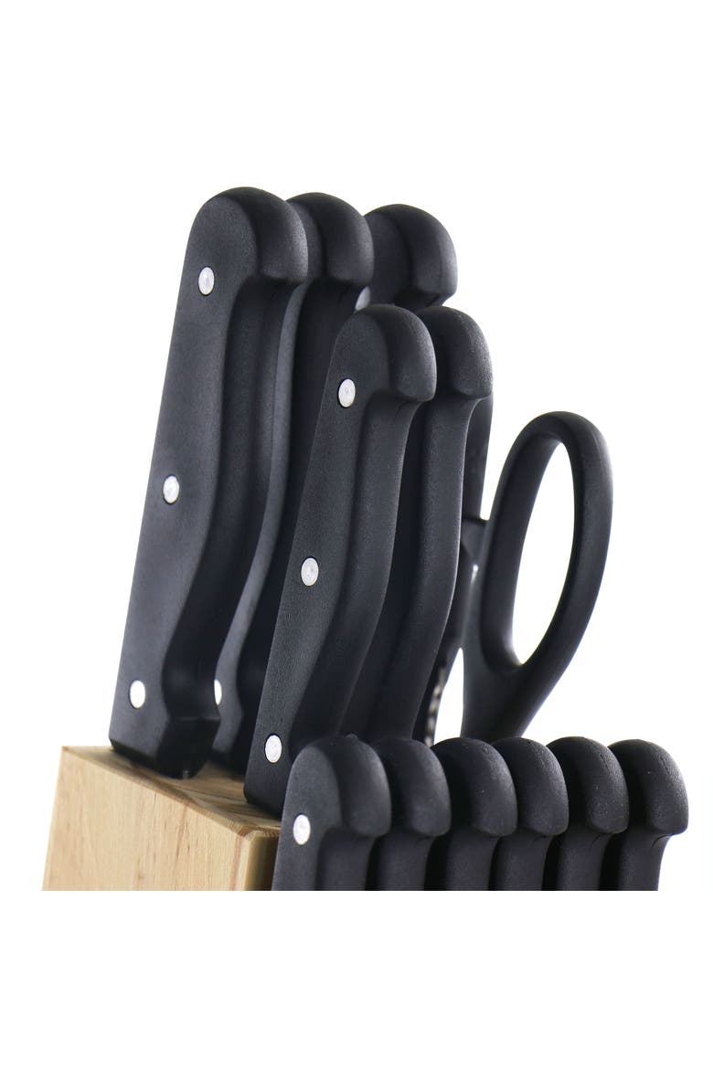Westover 13 Piece Stainless Steel Cutlery Set, Alternate, color, Black