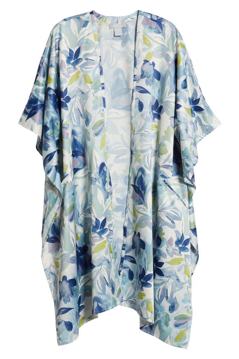 Printed Duster, Alternate, color, BLUE SUN FLORAL PRINT