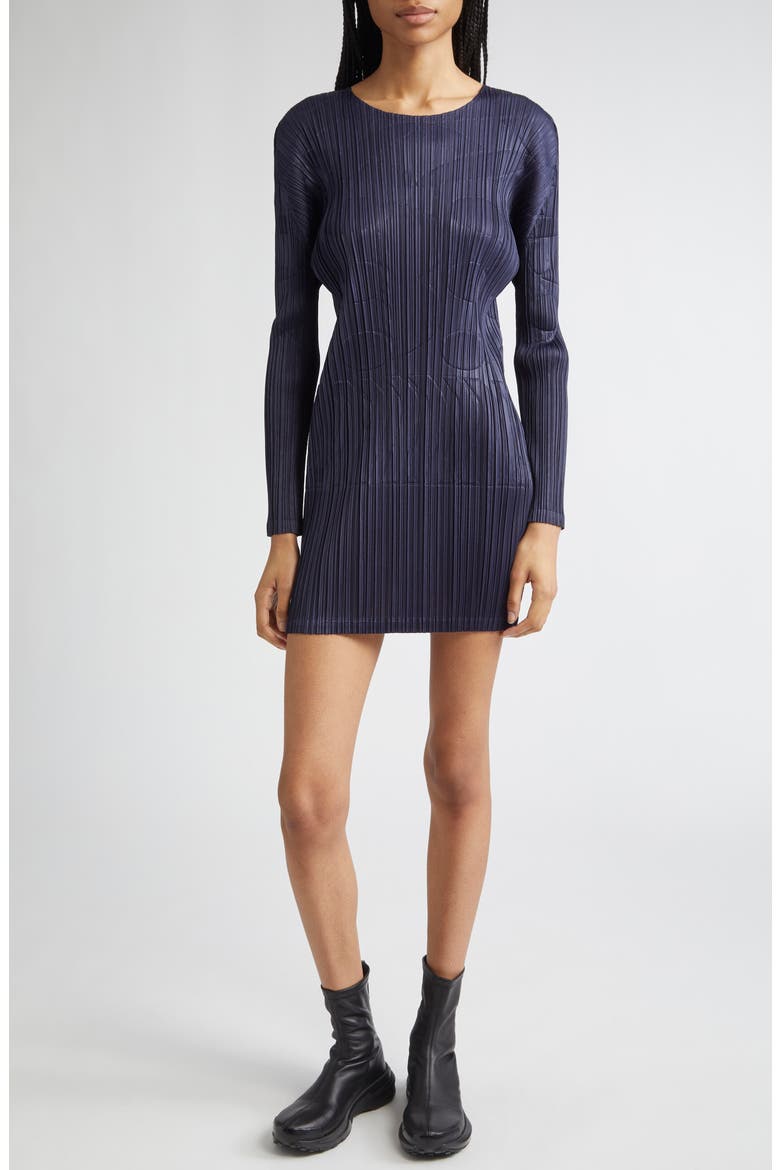 Tune Pleated Longline Top, Alternate, color, NAVY