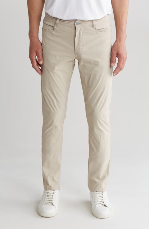 Flat Front Slim Leg Performance Twill Pants