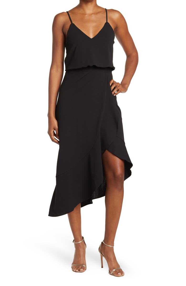 VANITY ROOM Popover Asymmetrical Hem Sleeveless Dress, Main, color, 