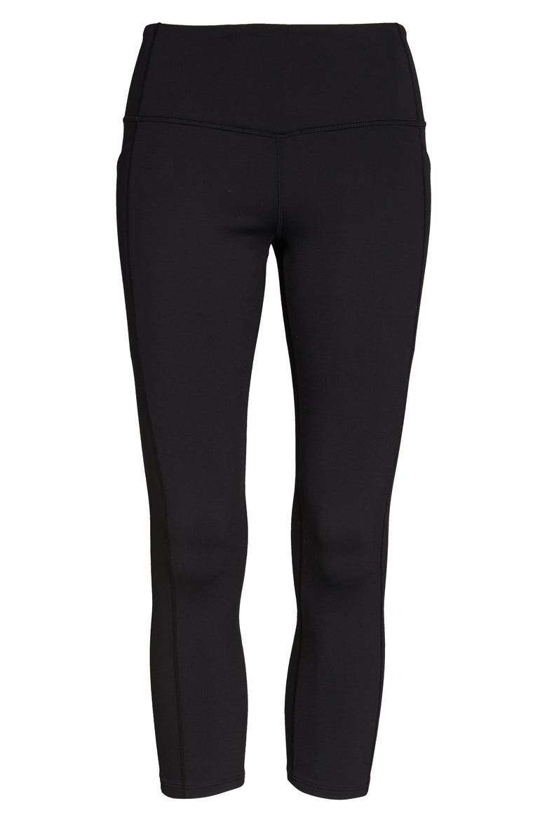 Live In High Waist Pocket Crop Leggings, Alternate, color, BLACK