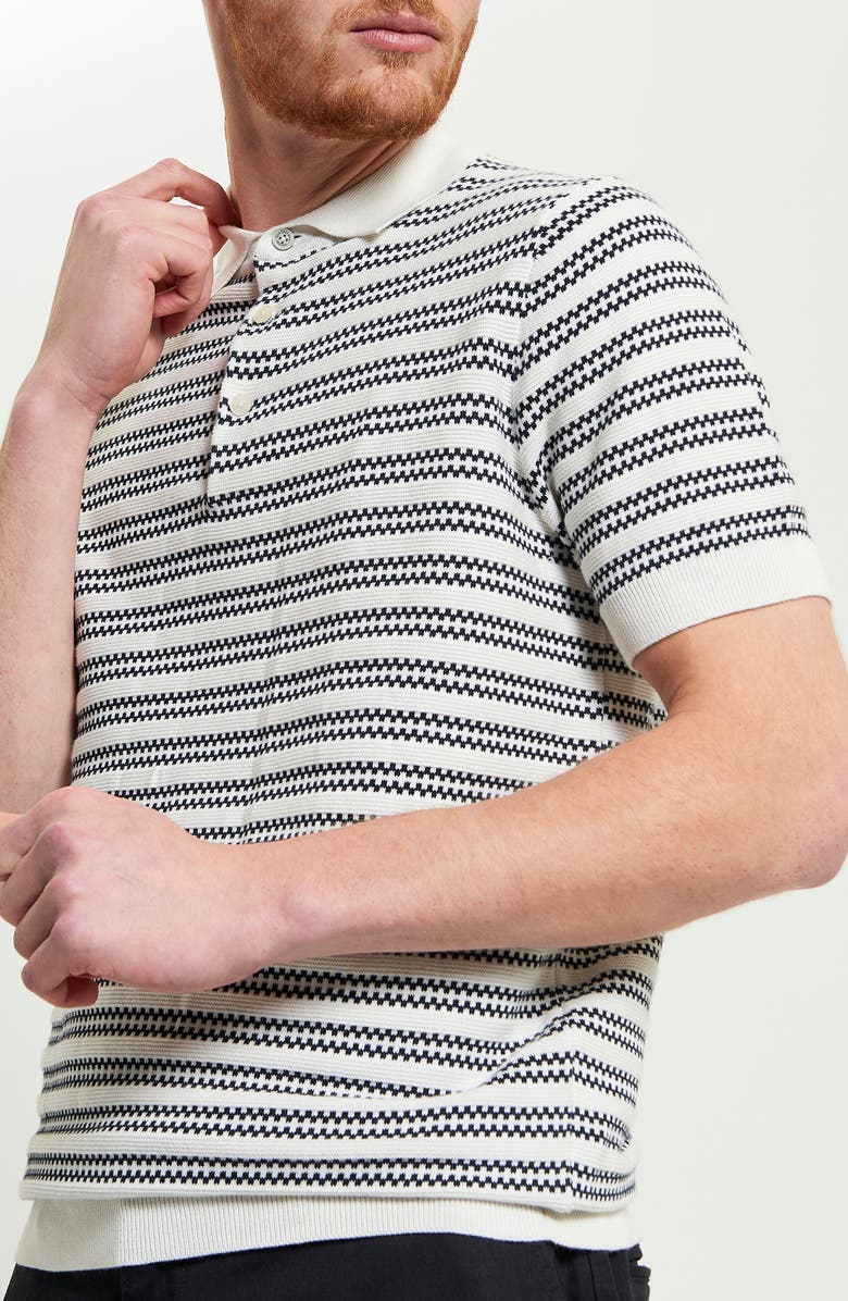 Ben Sherman Stripe Jacquard Polo, Main, color, 
