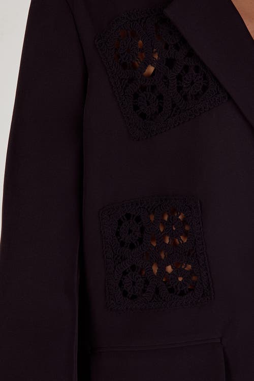 Nasty Gal Tailored Crochet Insert Oversized Blazer In Black