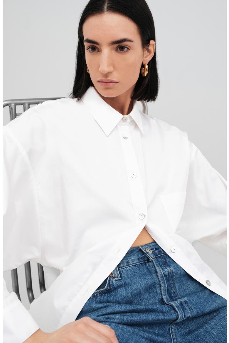 Lima Cotton Poplin Button-Up Shirt, Alternate, color, OPTIC WHITE