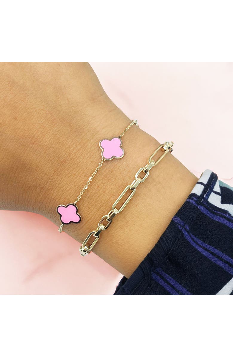 The Lovery Fine Jewelry Square Link Paperclip Bracelet, Alternate, color, Yellow Gold