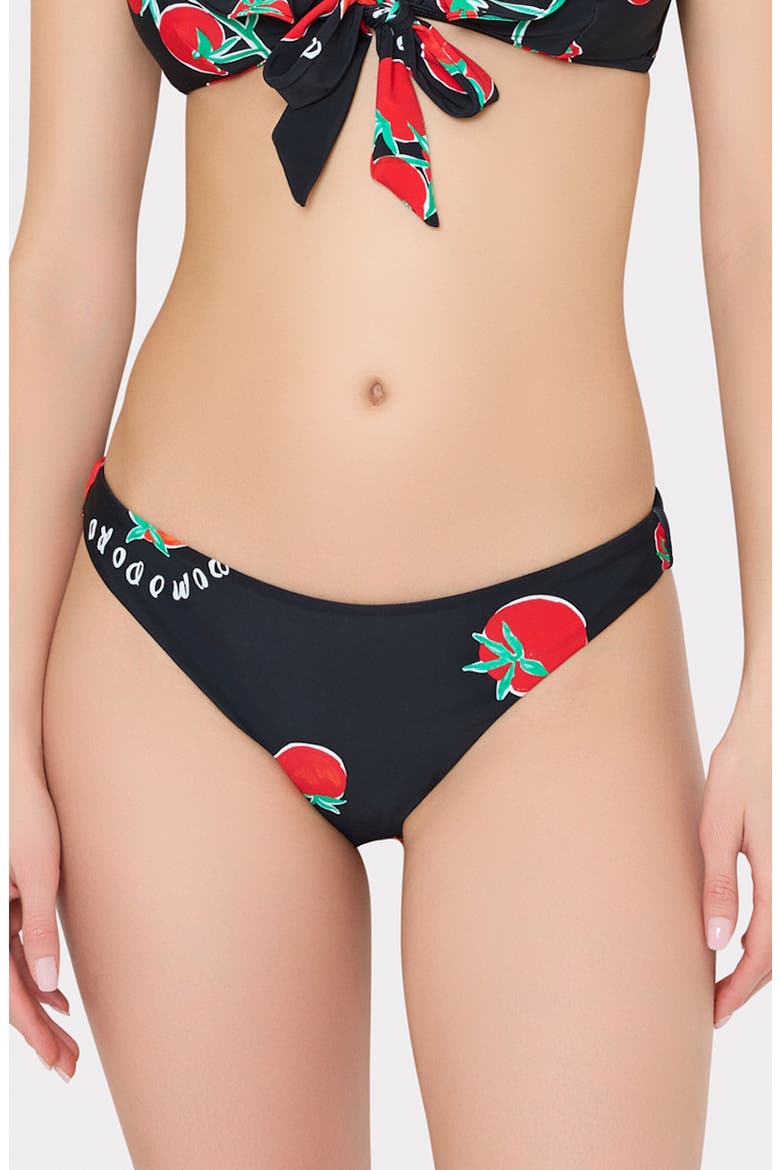 Margot Pomodoro Bikini Bottoms, Main, color, BLACK/ RED