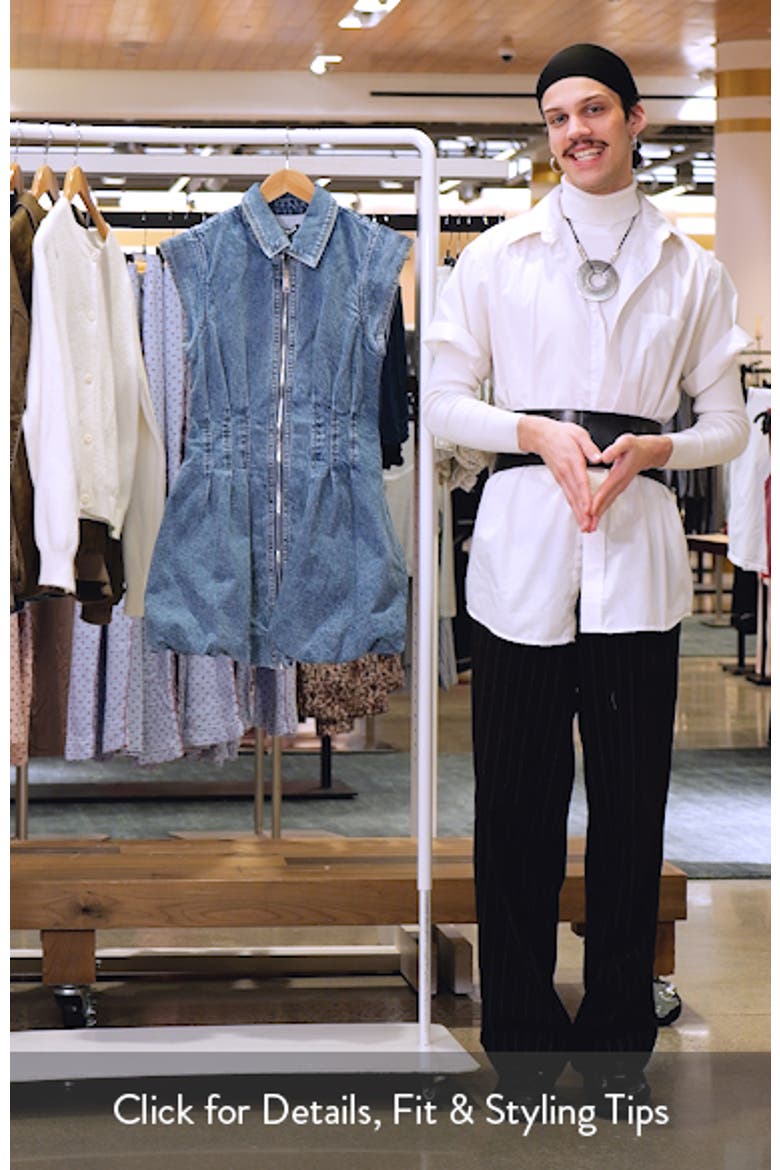 Dyanne Pleated Bubble Hem Denim Minidress video