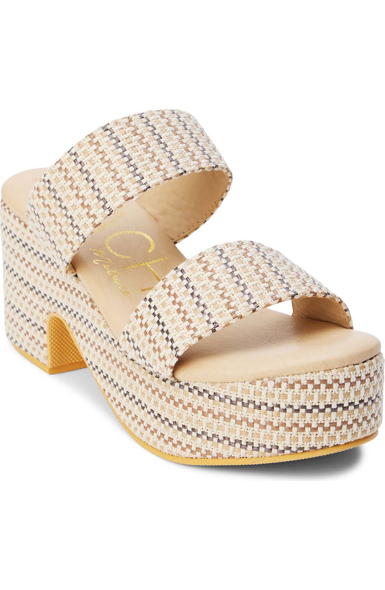 Coconuts by Matisse Ocean Ave Espadrille Platform Slide Sandal, Main, color, Ivory Mosaic