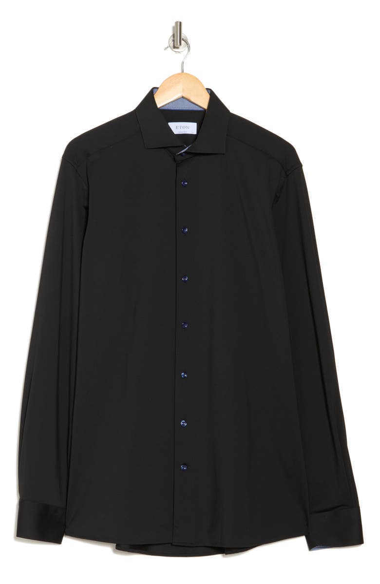 Eton Contemporary Fit Solid Stretch Dress Shirt, Main, color, 