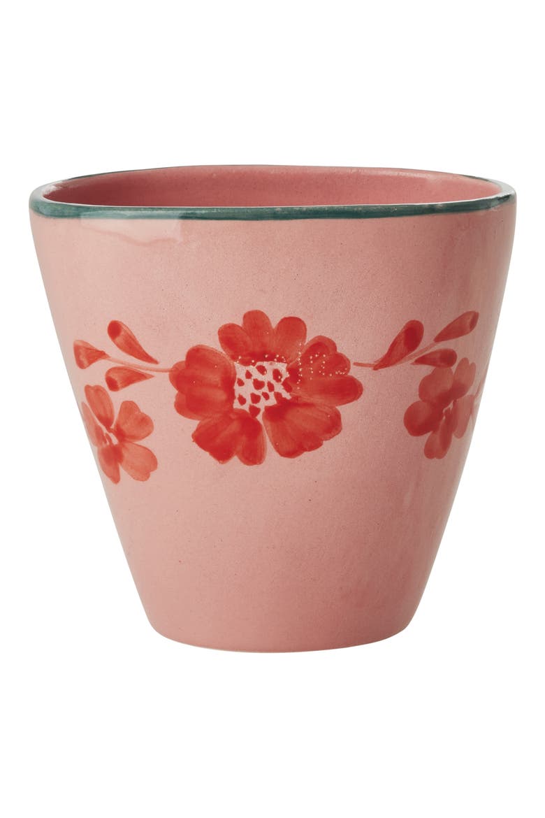 Set of 6 Hand-Painted Ceramic Cups, Main, color, ORANGE MULTI