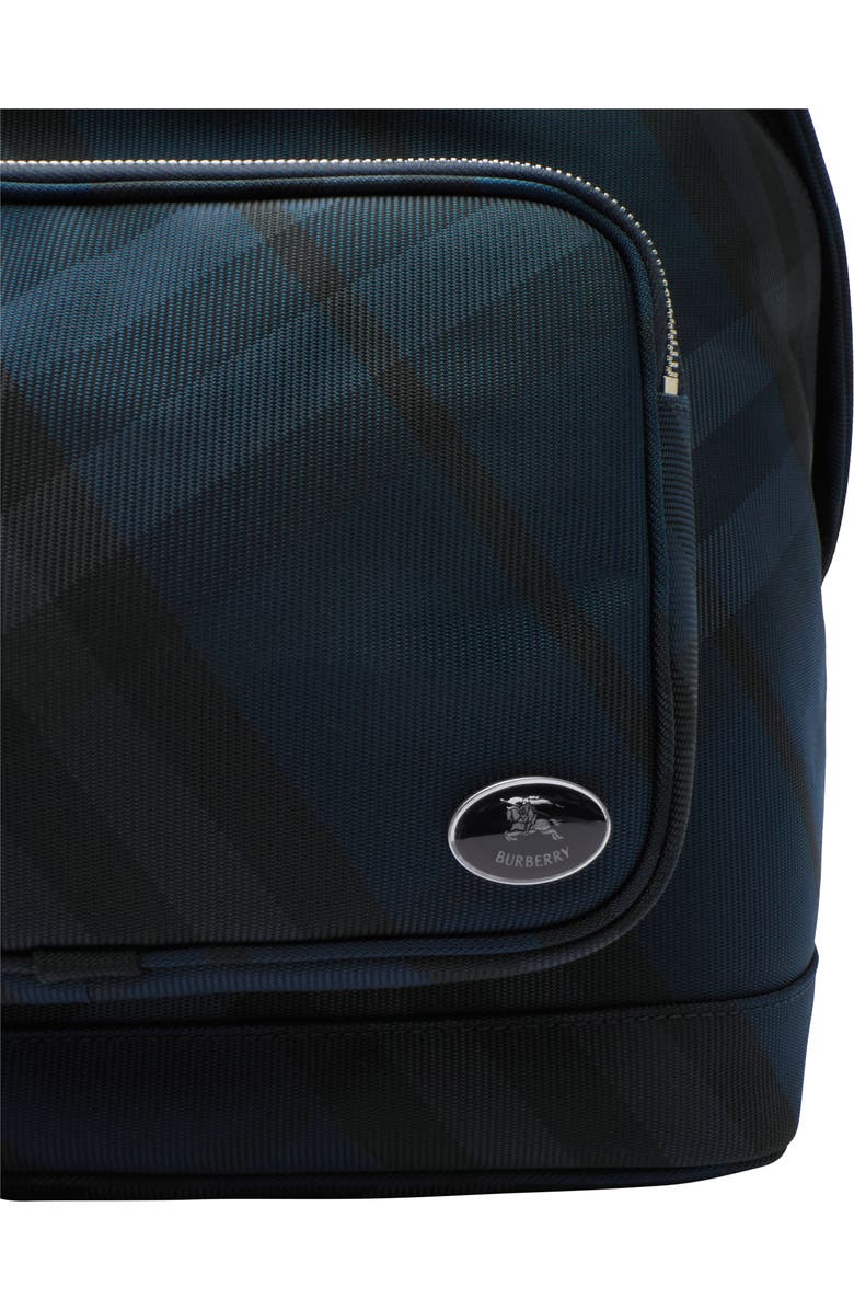 Burberry Grid Check Nylon Backpack, Alternate, color, Navy