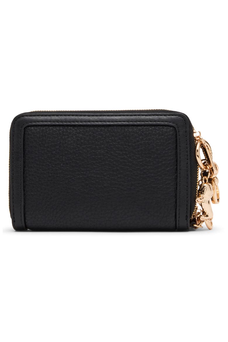 Double Zip Around Wallet, Alternate, color, BLACK