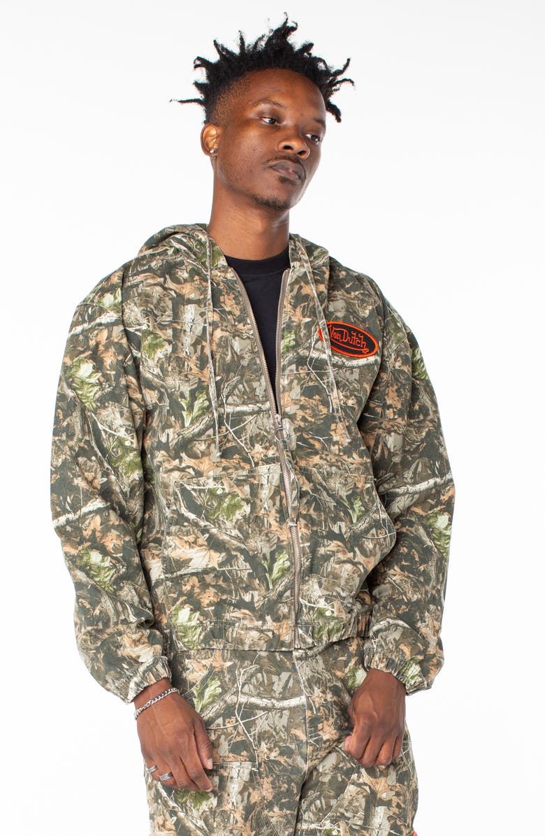 Von Dutch Camo Zip Invaders Hoodie, Alternate, color, In The Woods