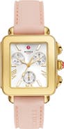 MICHELE Deco Sport Chronograph Silicone Strap Watch, 34mm x 36mm