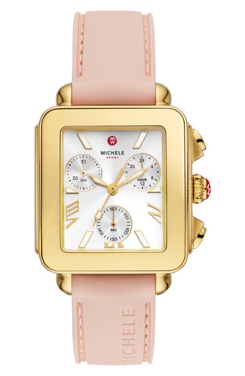 Michele Deco Sport Chronograph Silicone Strap Watch, 34mm X 36mm