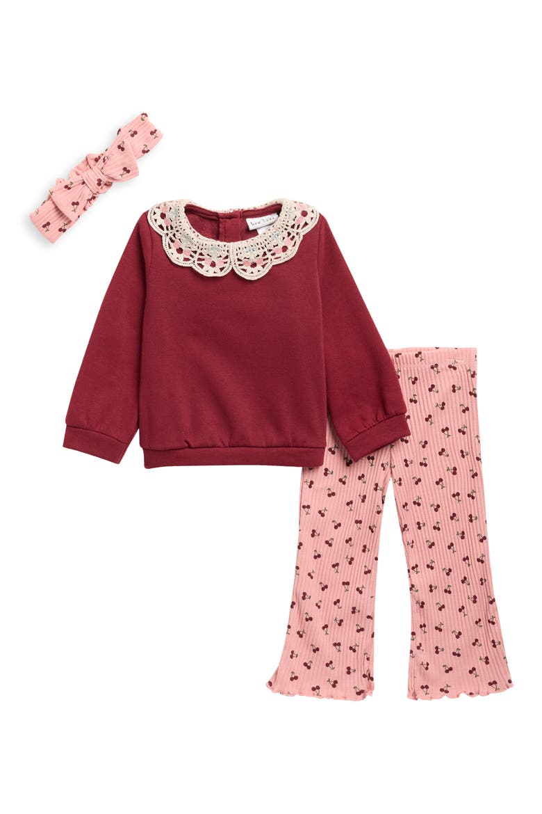 Collared Fleece 3-Piece Set, Main, color, CABERNET