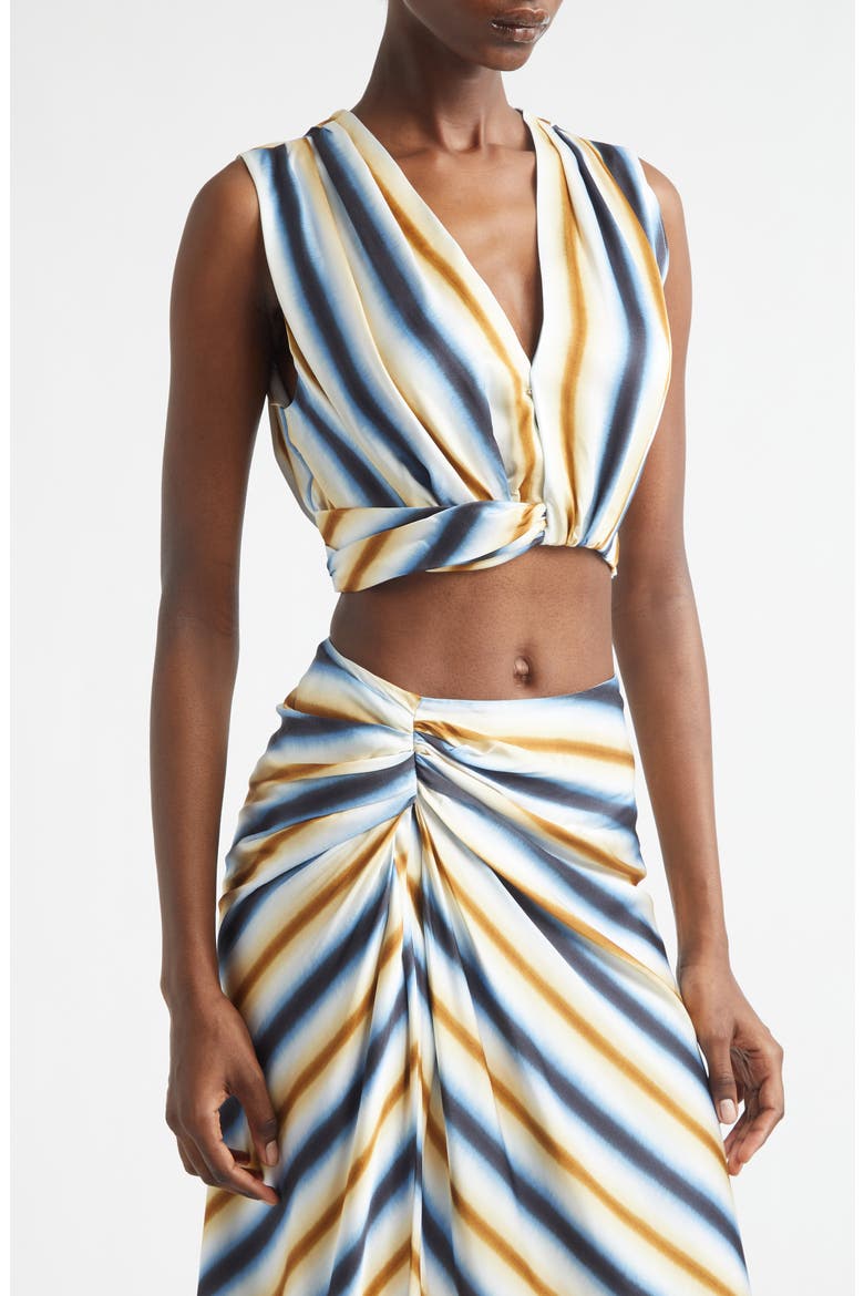 Brooklyn Stripe Crop Top, Alternate, color, TAHOE BLUE/ MILK CHOCOLATE