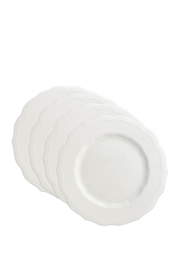 Stella White Scalloped Salad Plate  - Porcelain - Set 4, Alternate, color, WHITE