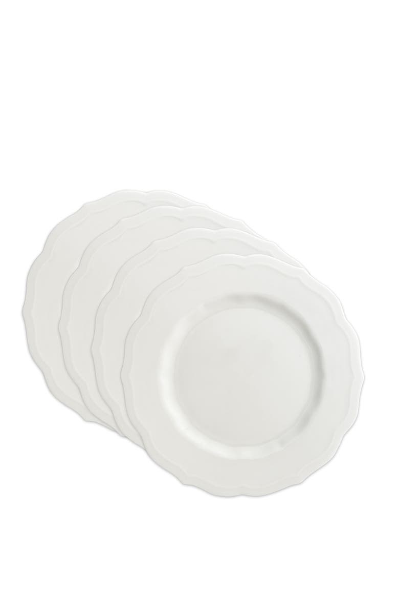 Caskata Stella White Scalloped Salad Plate - Porcelain - Set 4, Alternate, color, White