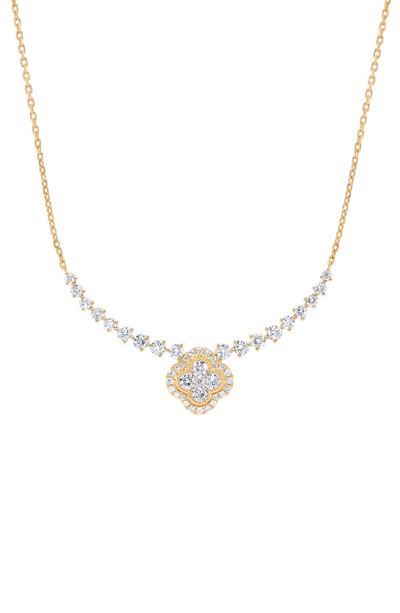 H.J. Namdar 14K Gold & Diamond Clover Halo Pendant Necklace - 1.59ct., Main, color, 