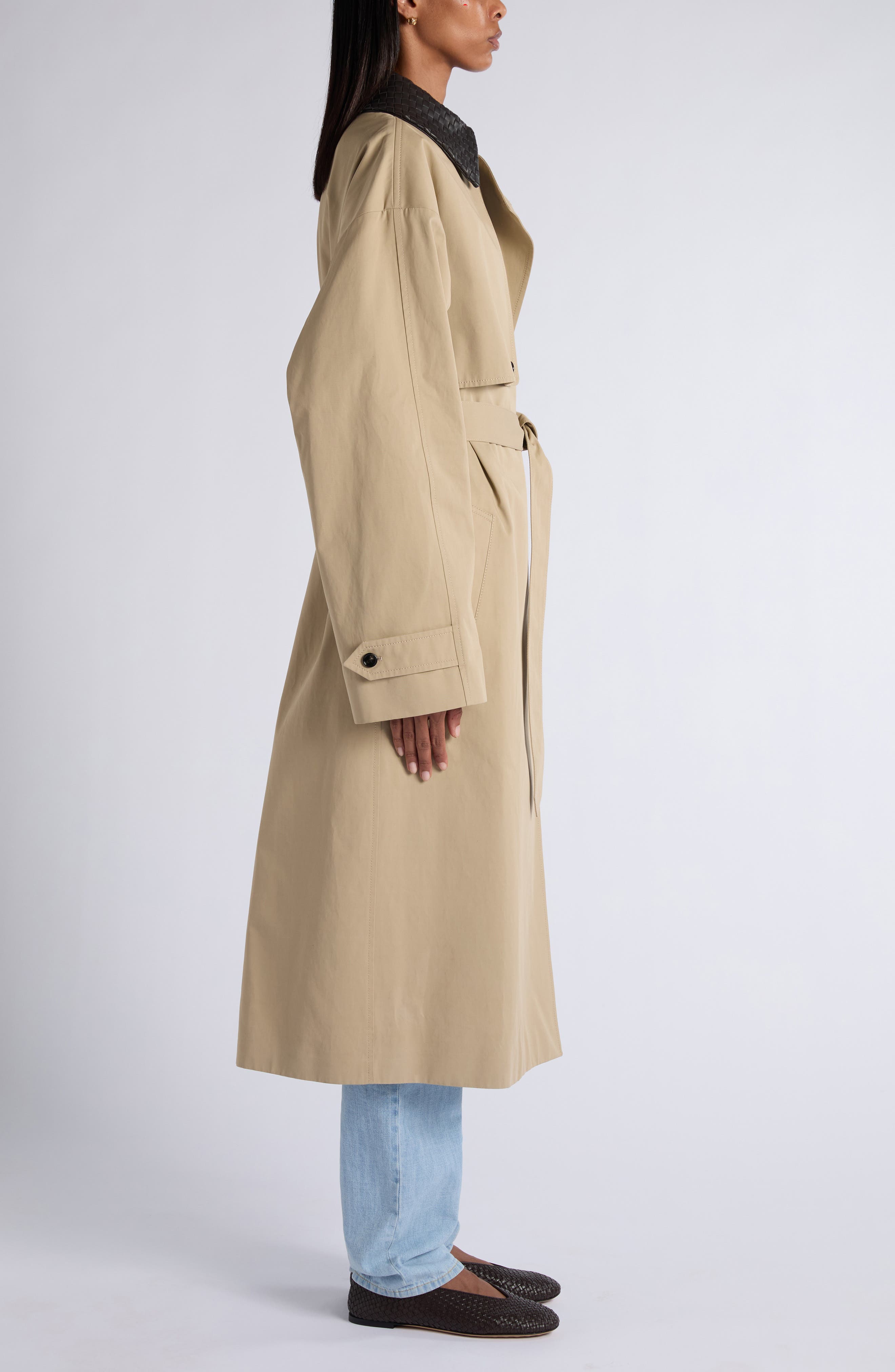 Bottega Veneta Water Repellent Cotton Trench Coat (Women) | Nordstrom