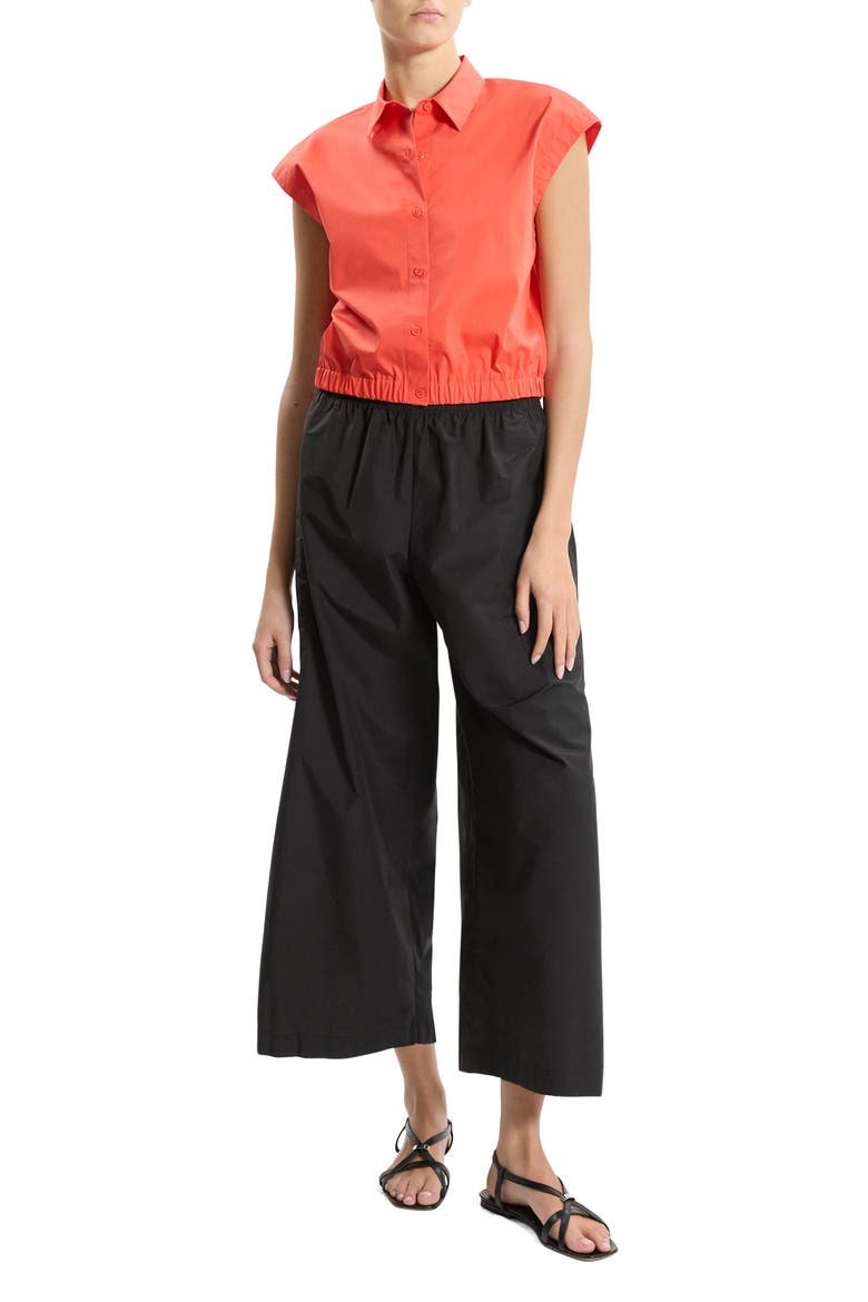 Crop Cap Sleeve Shirt, Alternate, color, POPPY