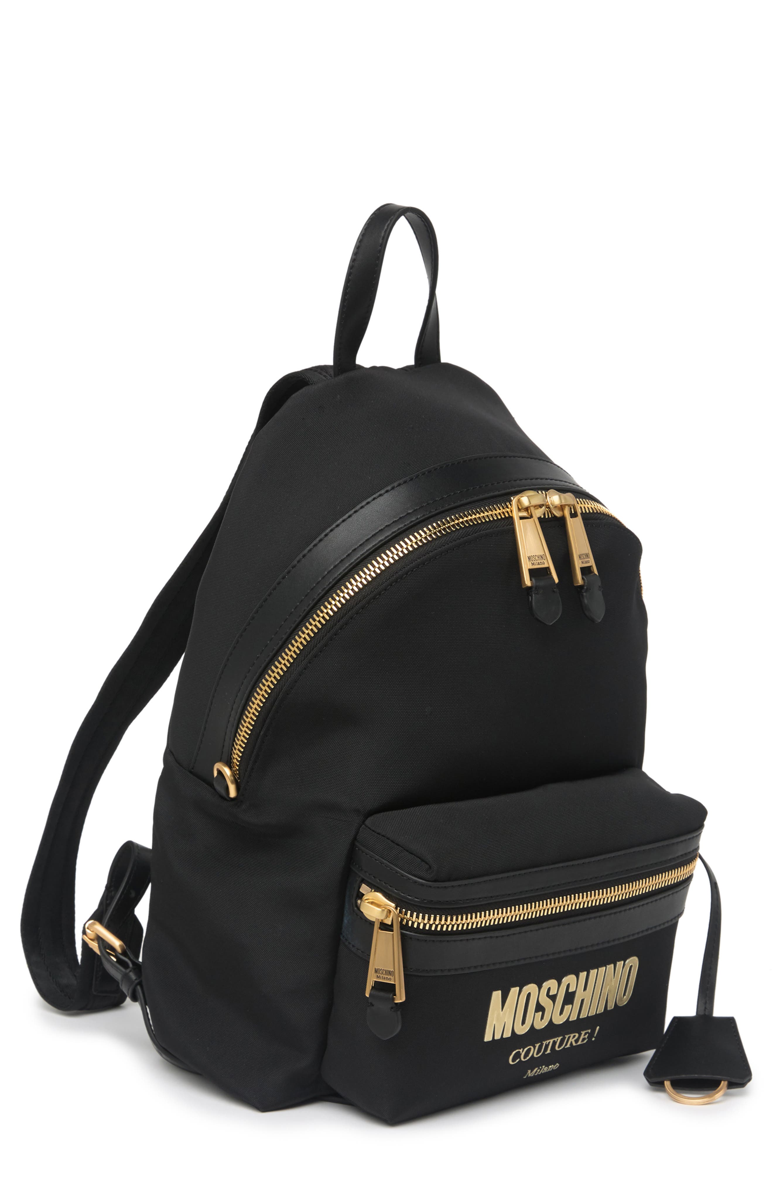 Moschino Logo Print Mini Backpack, Alternate, color, 