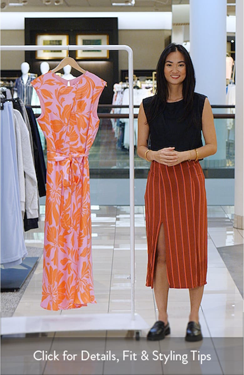 Floral Cross Neck Sleeveless Midi Dress, sales video thumbnail