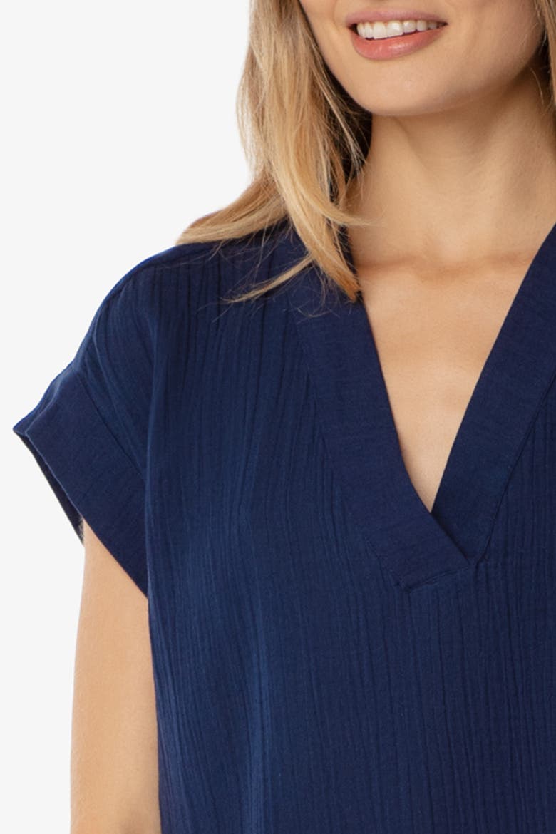Island V-Neck Dress, Alternate, color, Navy