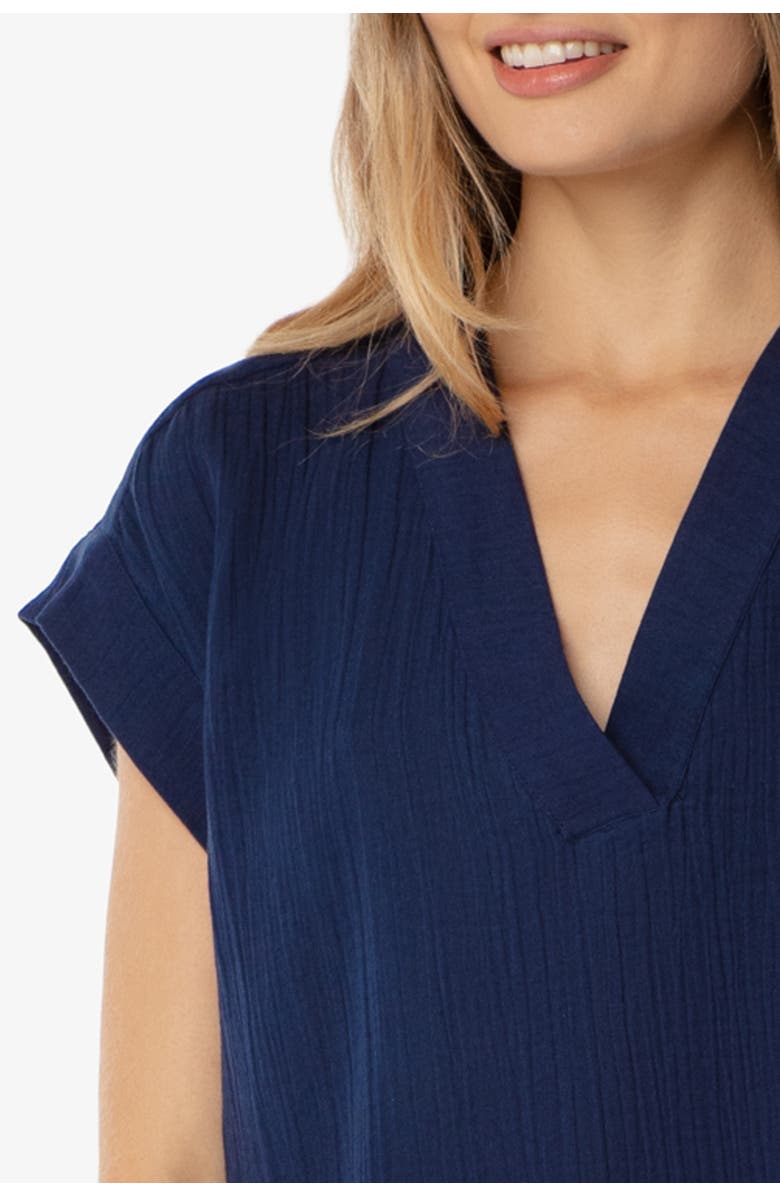 HELEN JON Island V-Neck Dress, Alternate, color, Navy