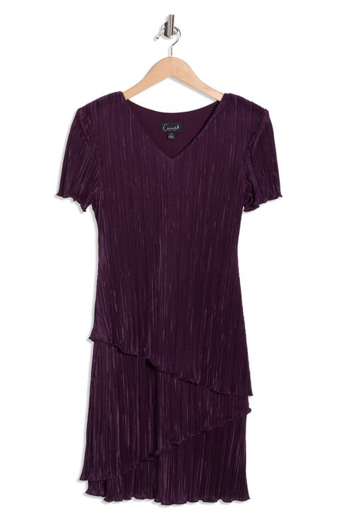 Plissé Tiered Dress