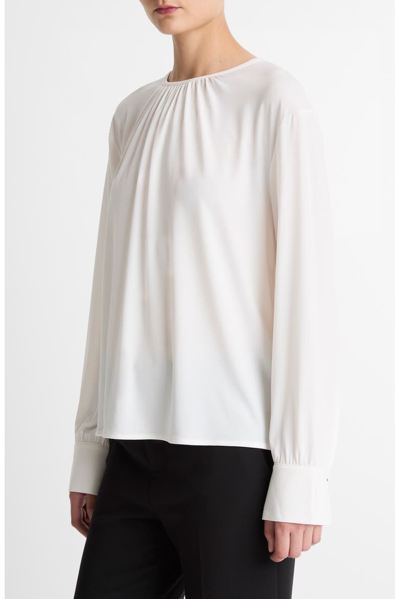 Soft Gathered Top, Alternate, color, OFF WHITE