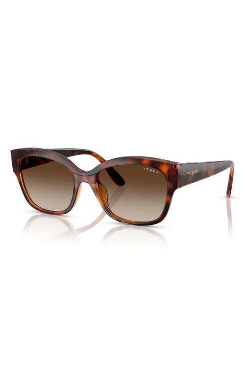 Vogue 55mm Polarized Gradient Butterfly Sunglasses In Brown
