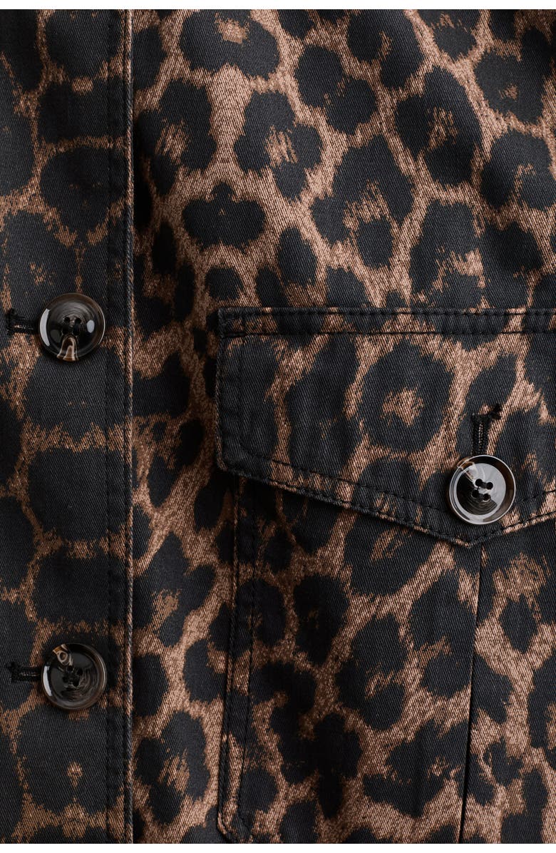 H&M Twill Jacket, Alternate, color, Brown/Leopard Print