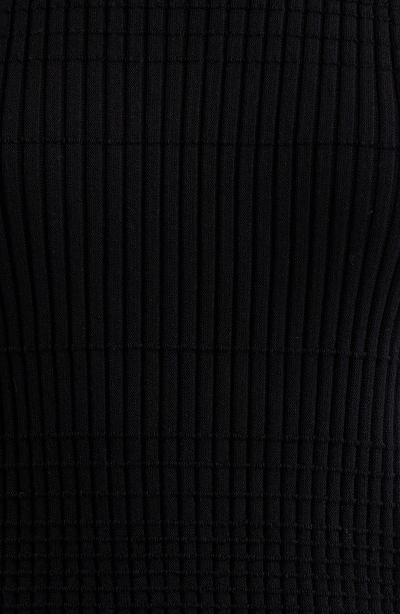 rag & bone Ayan Rib Knit Fringe Trim Tank, Alternate, color, Black