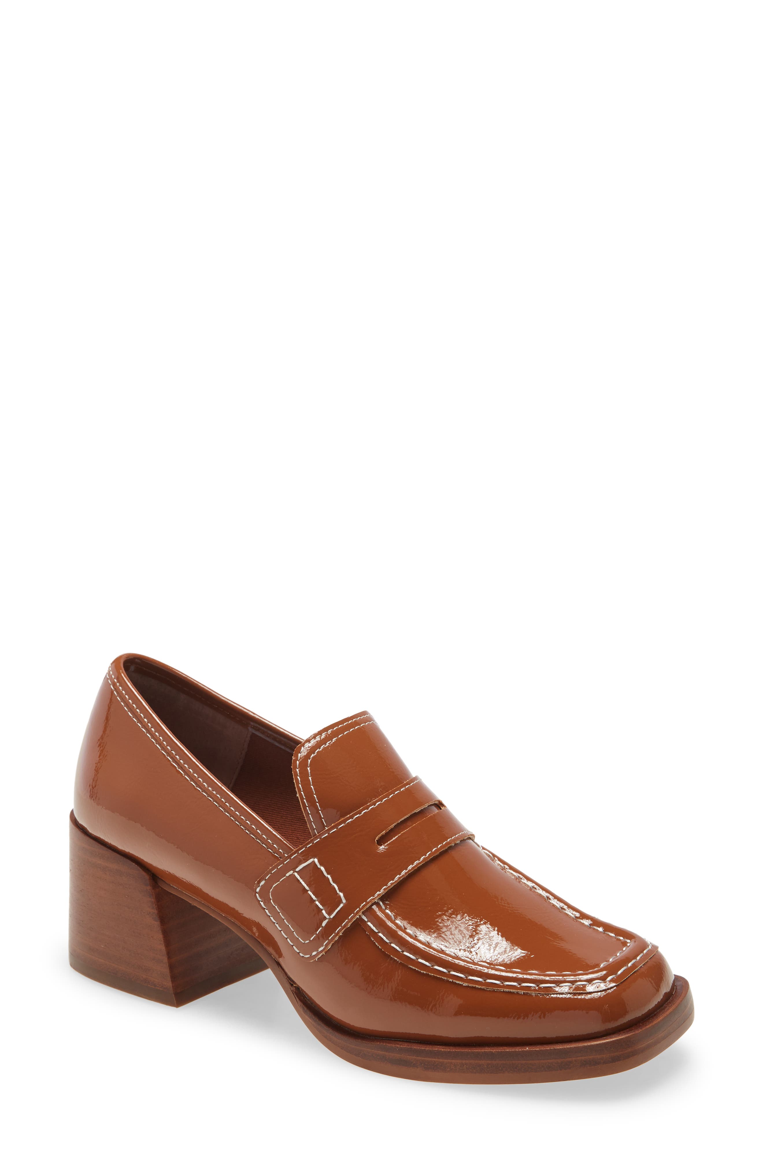 Nyomi Loafer Pump, Main, color, CAMEL PATENT