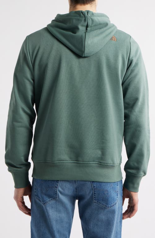 The North Face Logo-embroidered Hoodie In Duck Green/latte