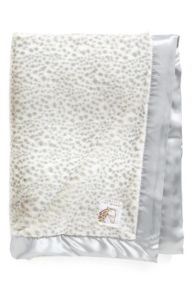 Luxe Snow Leopard Faux Fur Throw, Alternate, color, SILVER